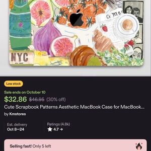 Aesthetic MacBook Air 13” Case with Scrapbook Patterns